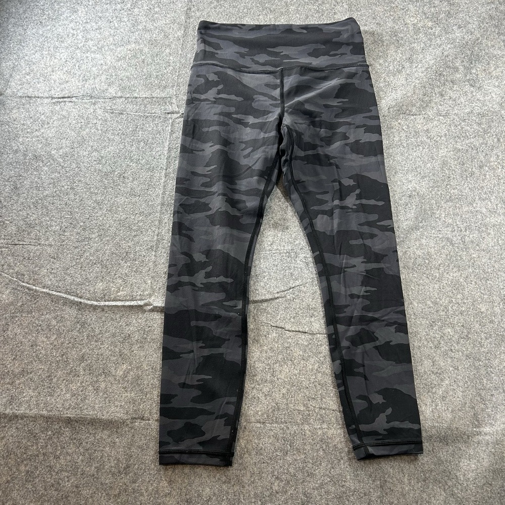Athleta Leggings Small High Rise Elation 7/8 Tight Black Camo Yoga